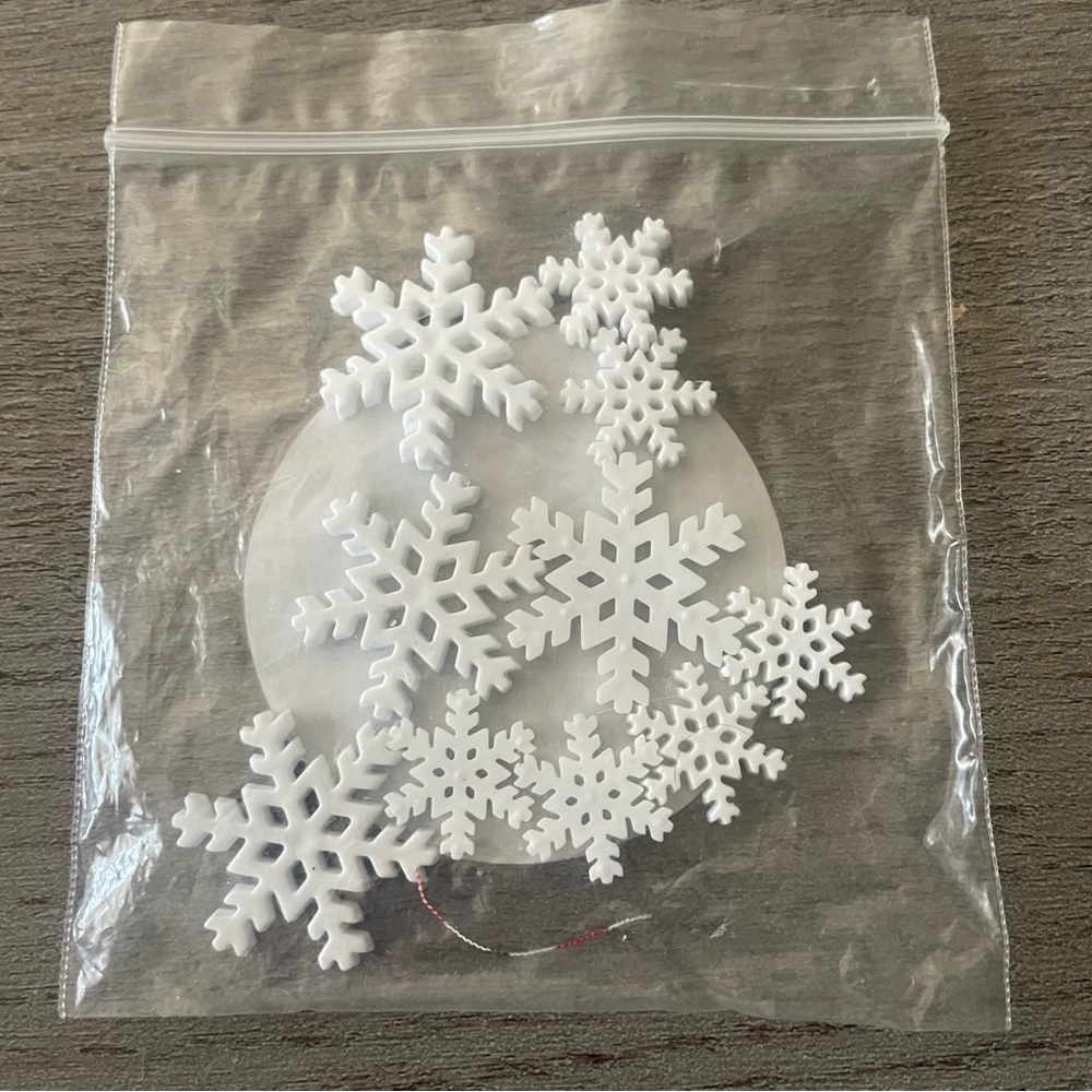 Set of 10 Acrylic White Snowflakes